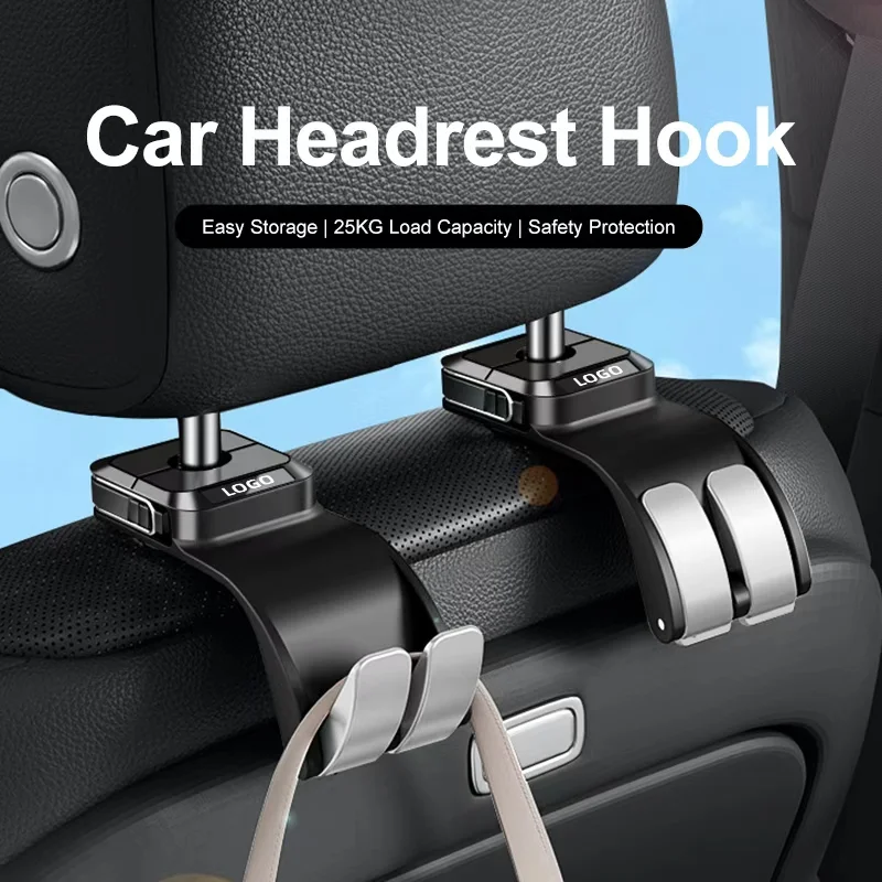 Car back seat storage hook for handbags and grocery bags