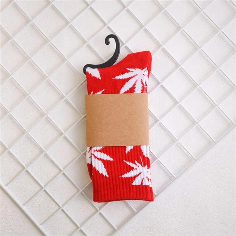 CUHAKCI Socks For Women Men's Cotton Socks Hip Hop Leaf high Quality Harajuku Ladies White Green Spring Autumn casual long Socks