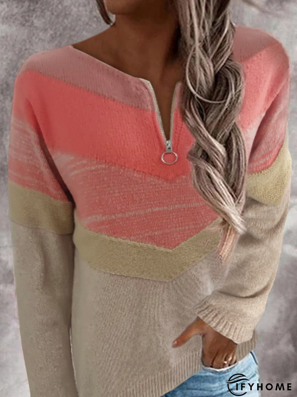 Crew Neck Long Sleeve Sweater | IFYHOME