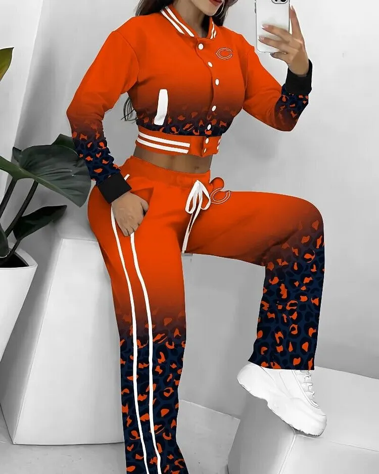 Chicago Bears 3D Printed Varsity Jacket Set