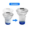Solar Powered Pool Chlorine Floater with Colorful Lights for Nighttime Ambiance