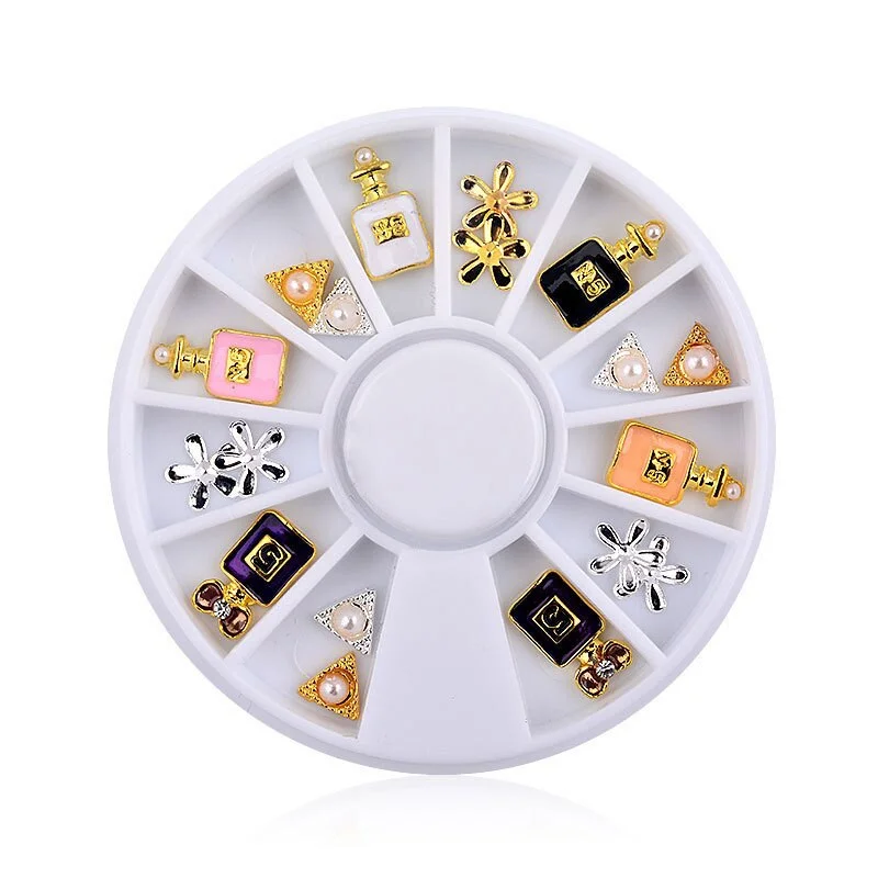 Nail Art Wheel Decoration Fashion Colorful Special-Shaped AB Glass Designs Alloy With Crystal Rhinestones For Nail Tips Beauty
