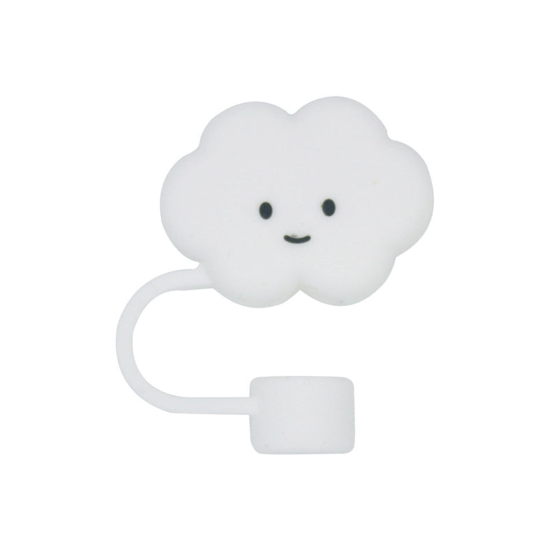 5 Pieces Silicone Straw Cap Flower Cartoon Baiyun Cup Straw Protective Cover Dust Plug 10mm