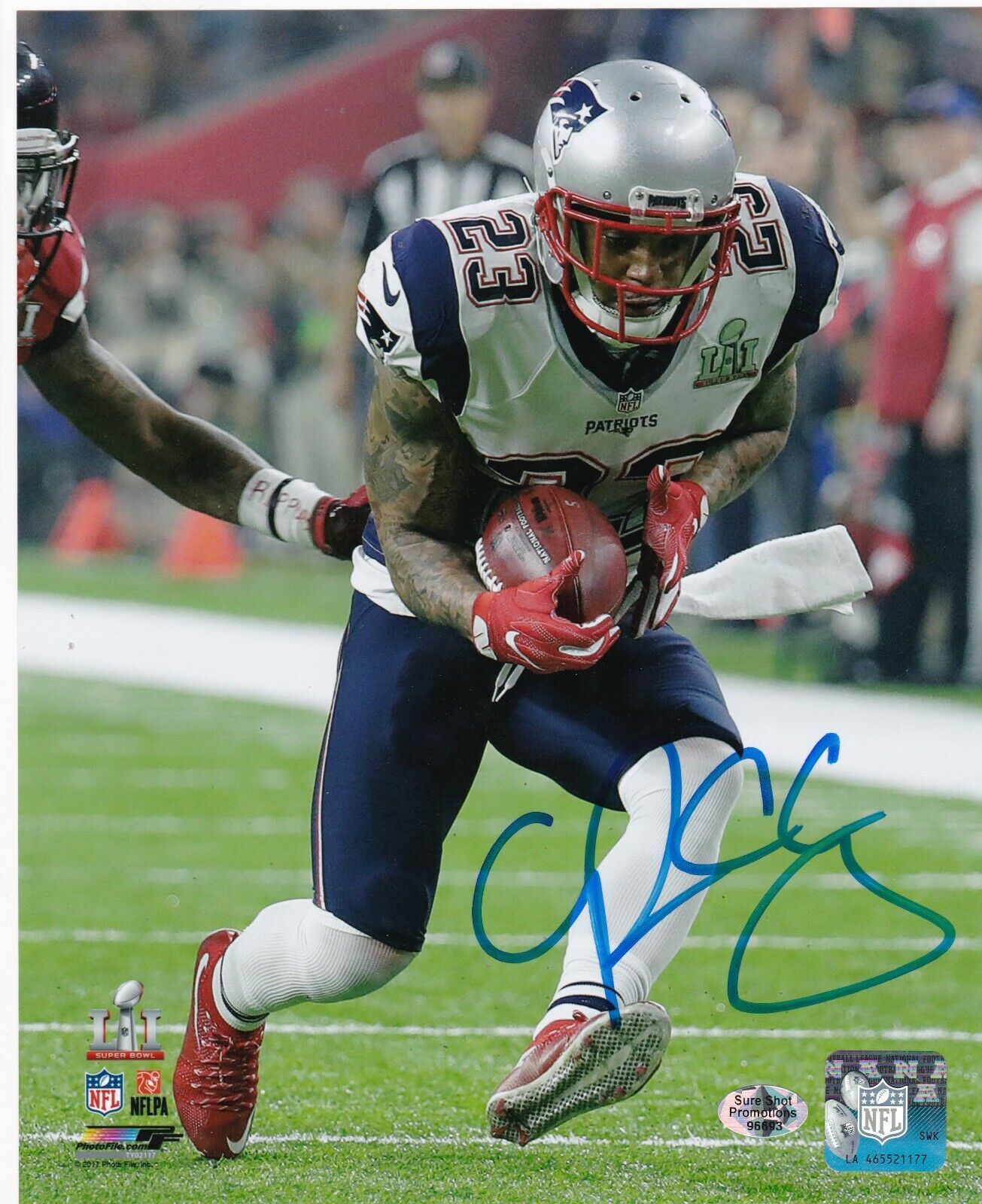 PATRICK CHUNG NEW ENGLAND PATRIOTS ACTION SIGNED 8x10