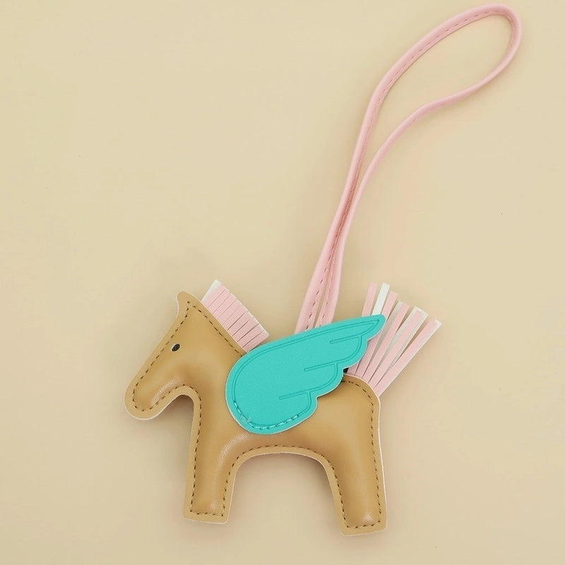 Lady Animal Pu Leather Bag Pendant Keychain