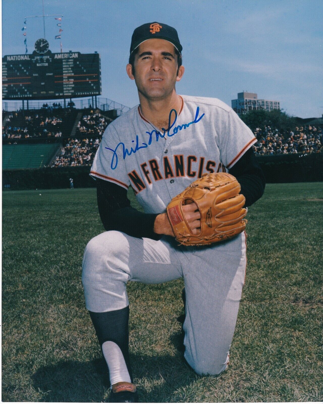 MIKE MCCORMICK SAN FRANCISCO GIANTS ACTION SIGNED 8x10