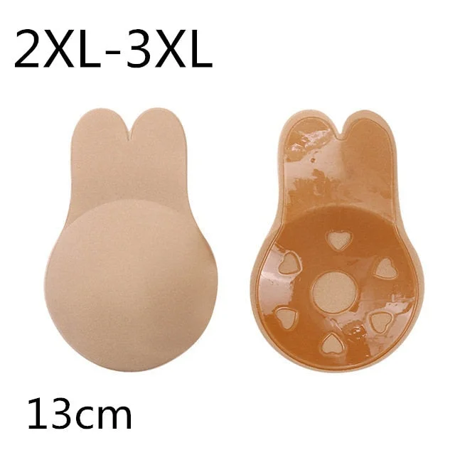 S-XXXL Breast Petals Rabbit Nipple Full Covers Push Up Invisible Bra Reusable Adhesive Bra Plus Lift Up Intimate for Party Dress