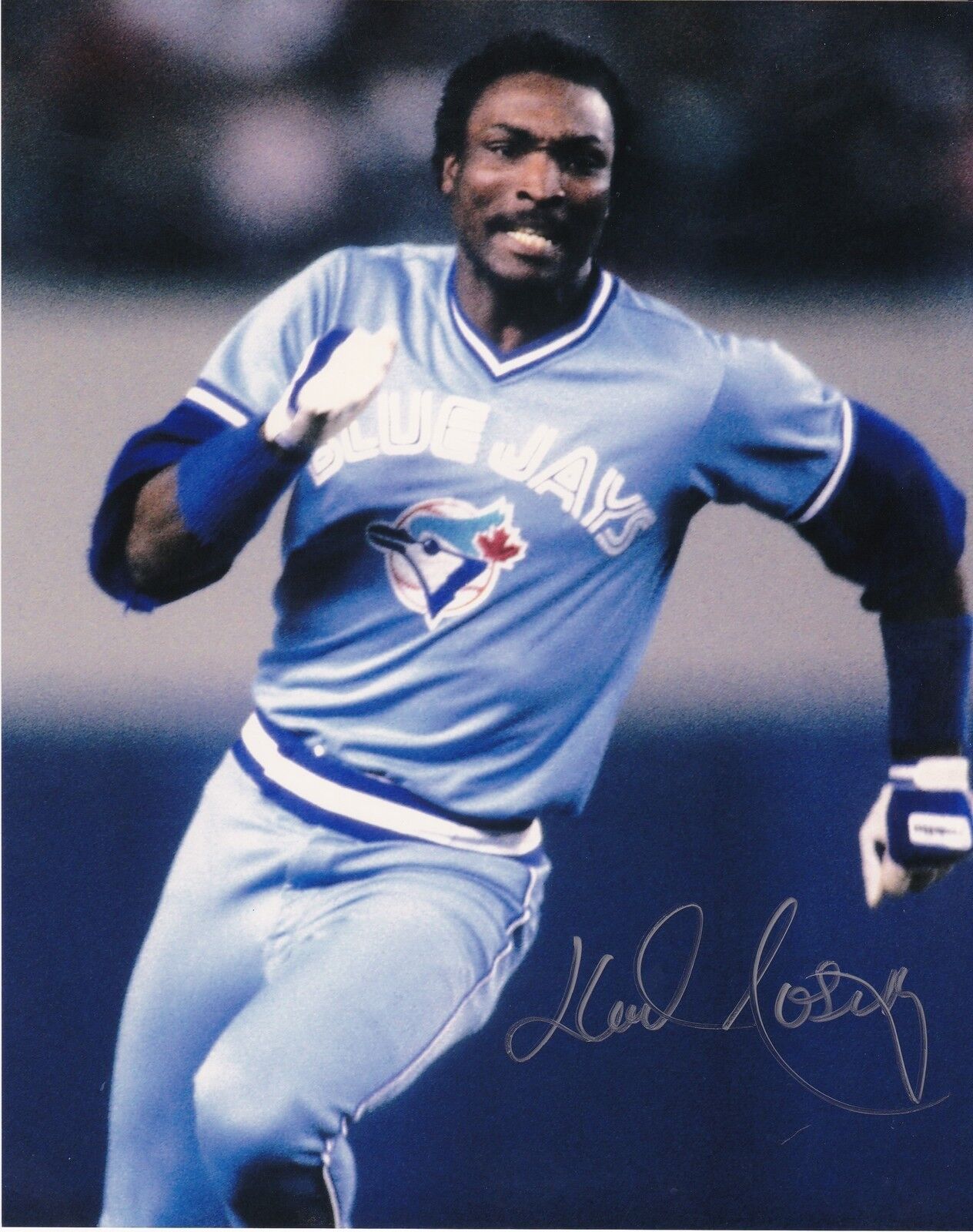 LLOYD MOSEBY TORONTO BLUE JAYS ACTION SIGNED 8x10