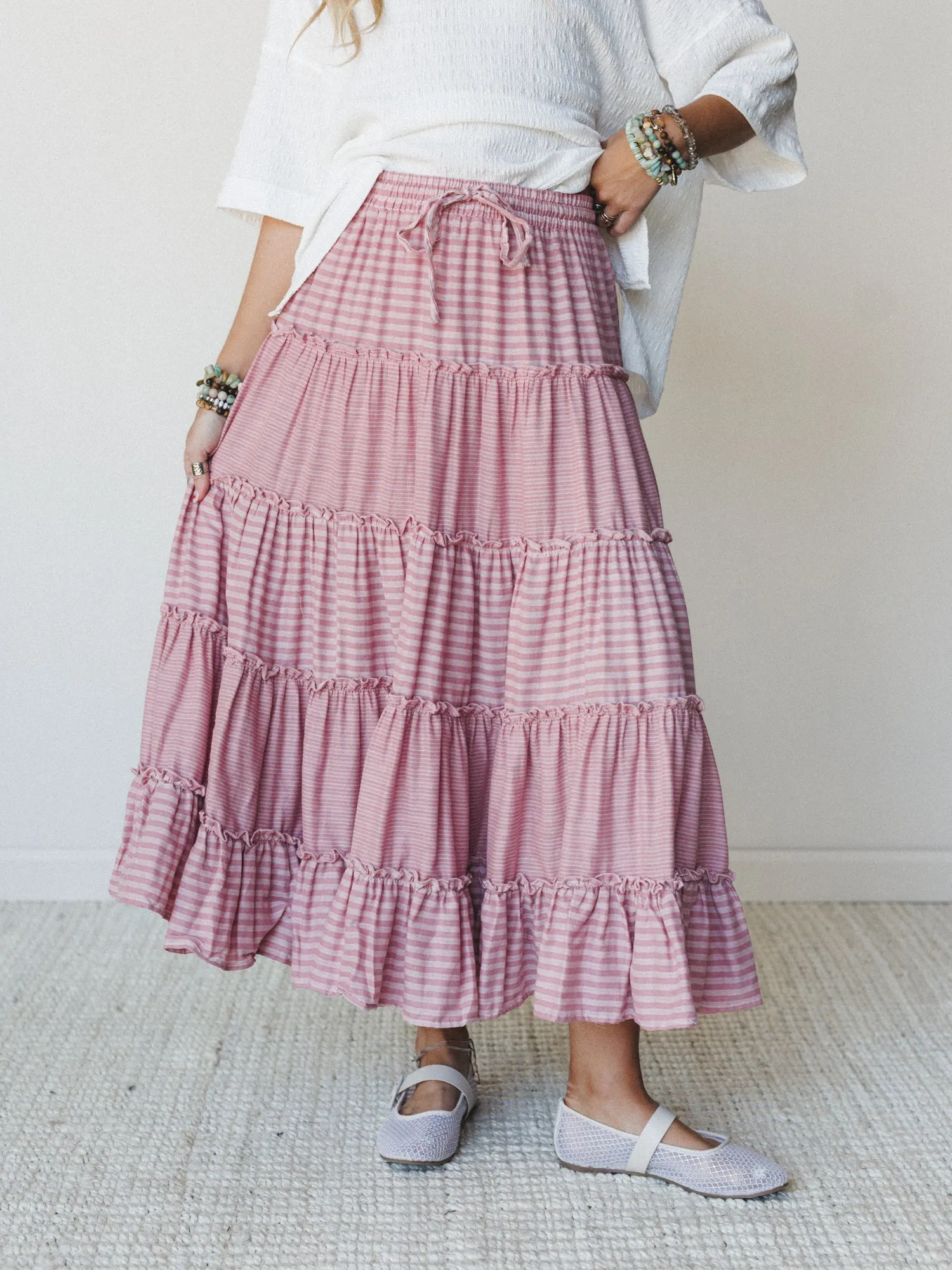 Twirling Affairs Maxi Skirt - Pink