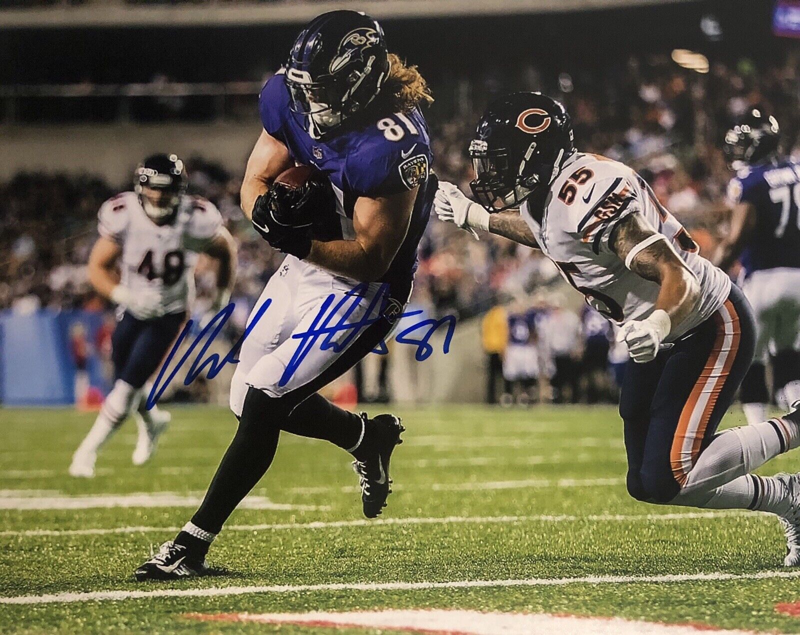 Hayden Hurst Signed Autographed Baltimore Ravens 8x10 Photo Poster painting Super Bowl Coa