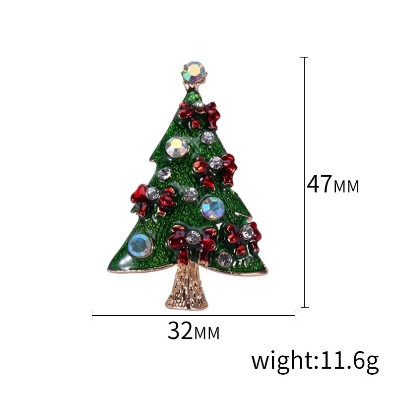 Fashion Pin Christmas Tree Alloy Inlay Rhinestones Women’S Brooches