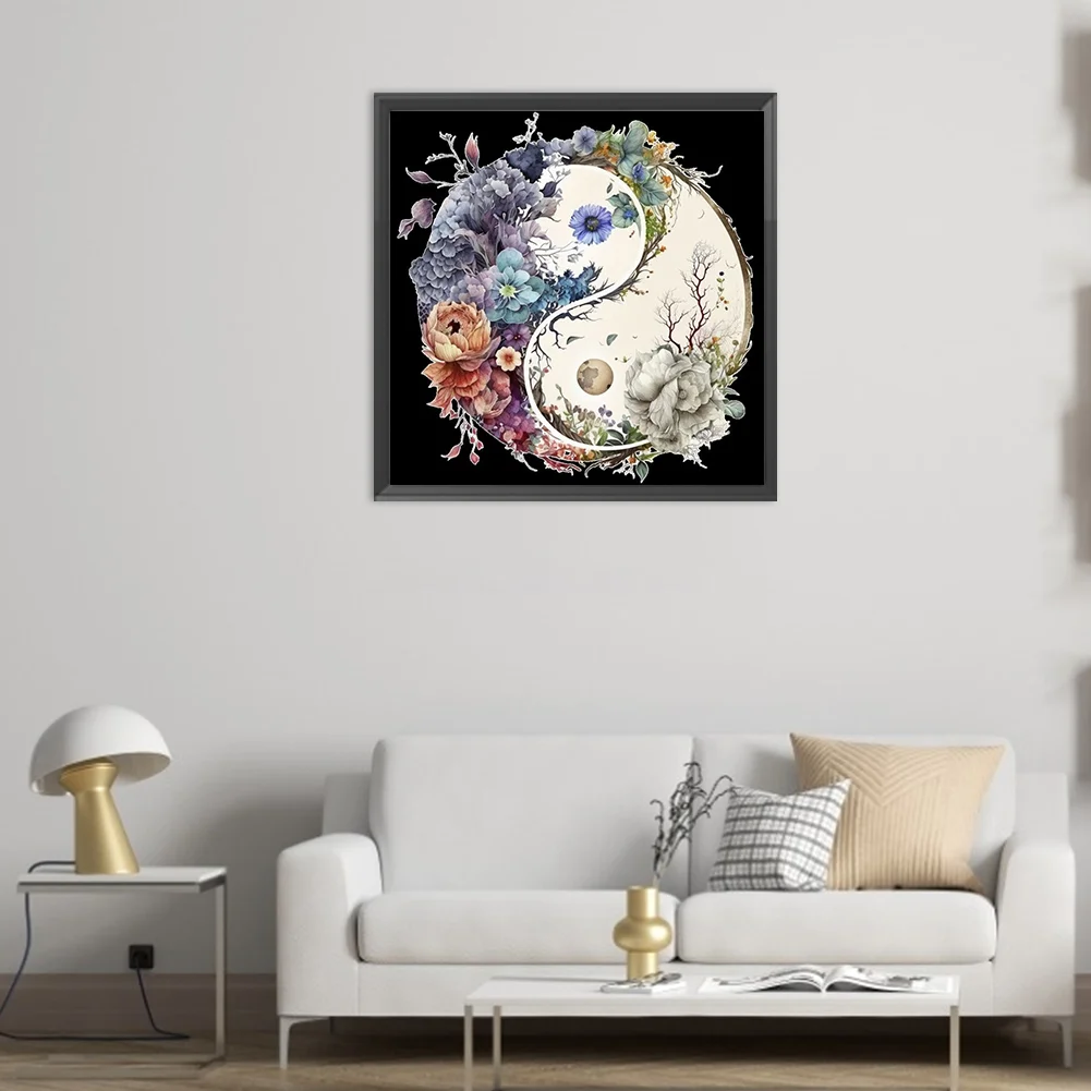DIY Paint By Number 50*50cm - Tai Chi Flowers