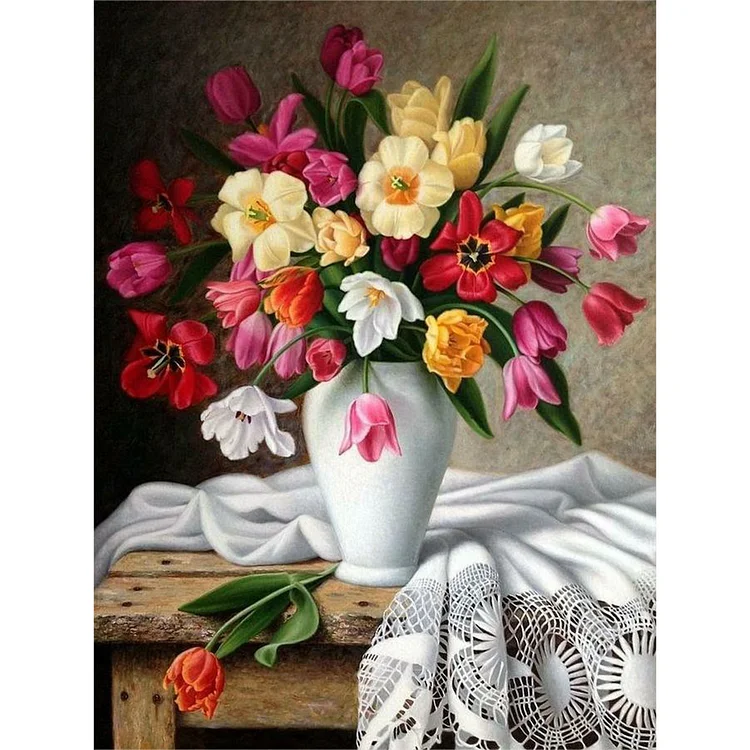 Flowers - Full Round - Diamond Painting (30*40cm)