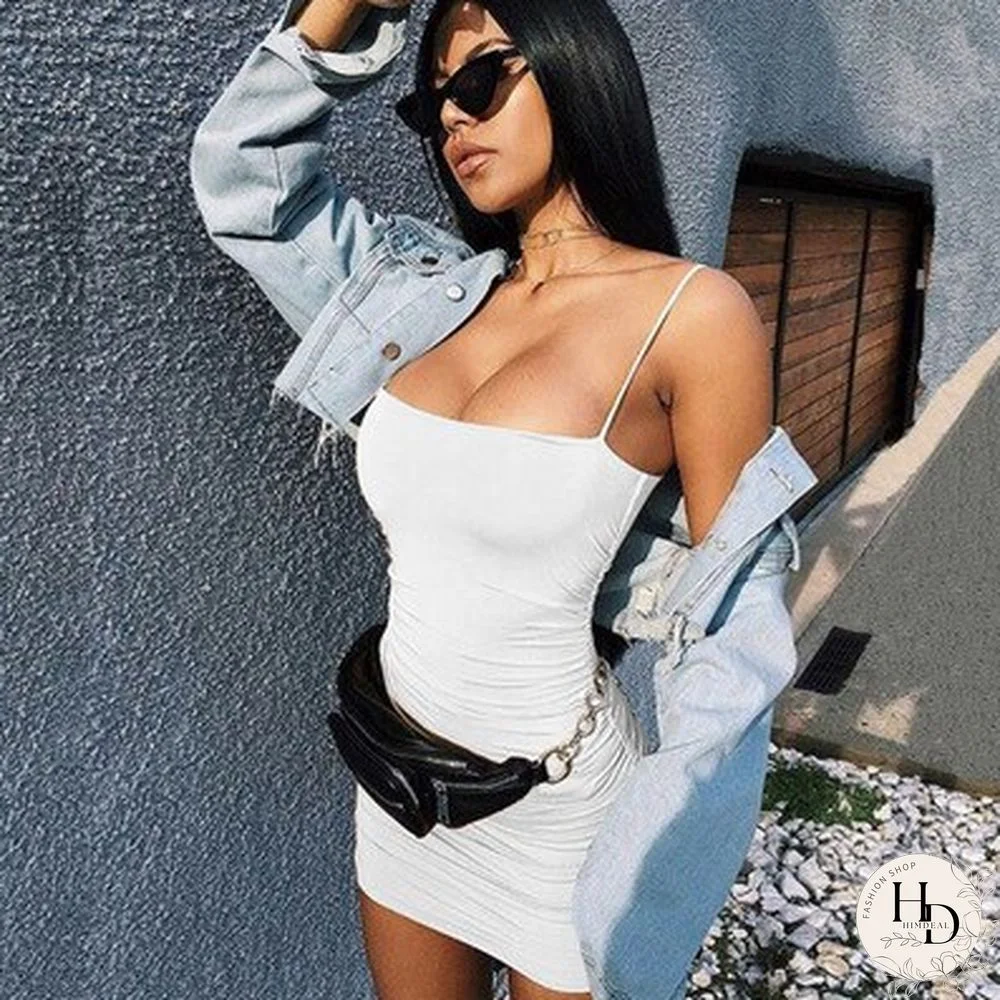 Black Sexy Bodycon Summer Dress Strapless Spaghetti Strap Bandage Mini Dress Party Casual Basic Beach Dress Short