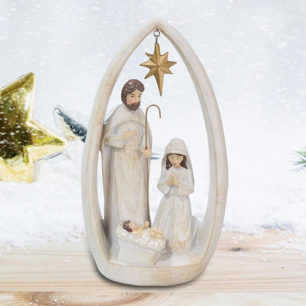 Christ Jesus Statues Manger Nativity Scene Holy Family Sculpture Home Decor Religious Ornaments Christmas Decoration 2023