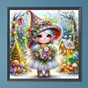 Diamond Painting -DIY Full Round Drill Gnome girl