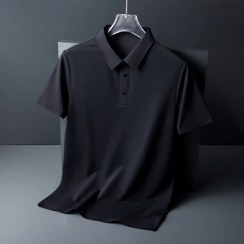 Men's Ice Silk Polo Shirt Non-marking Half-sleeve Business T-shirt