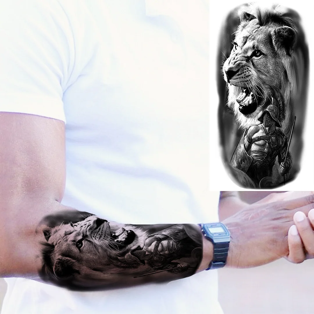 Sdrawing Rose Flower Temporary Tattoos For Women Adults Realistic Vampire Wolf Scary Snake Crown Fake Tattoo Sticker Arm Tatoos