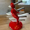 HITOMEN Kitchen Knife Set, Knife Set with Block, Knife Block with 5 Stainless Steel Knives