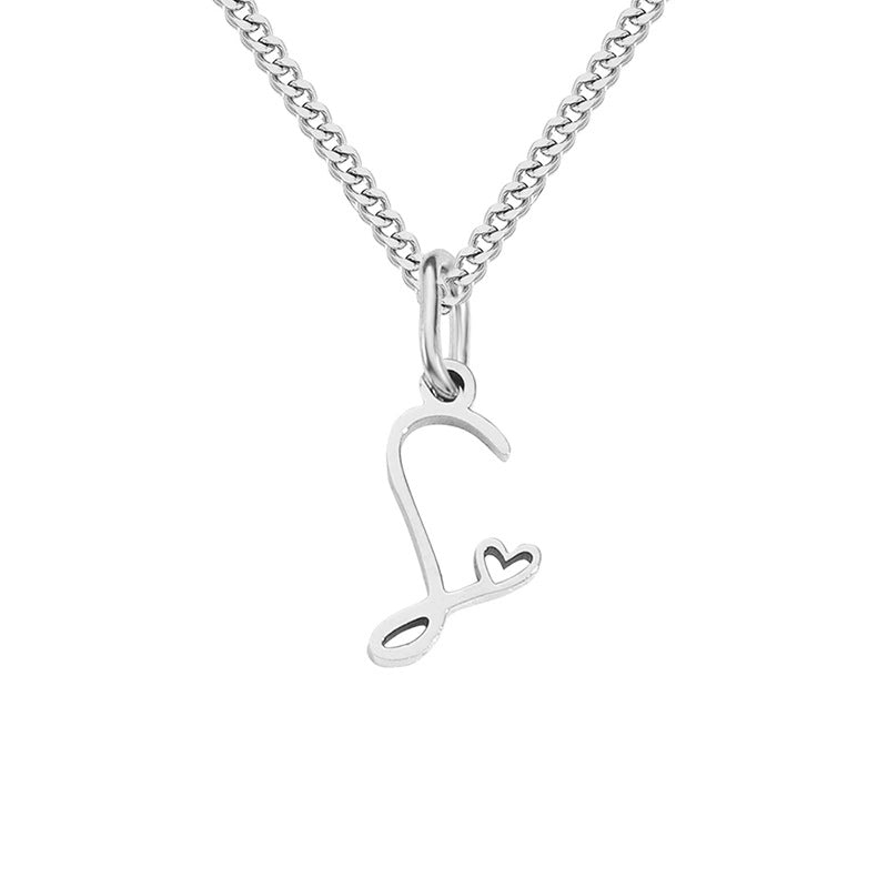Stainless Steel Minimalist Plating Letter Solid Color Pendant Necklace