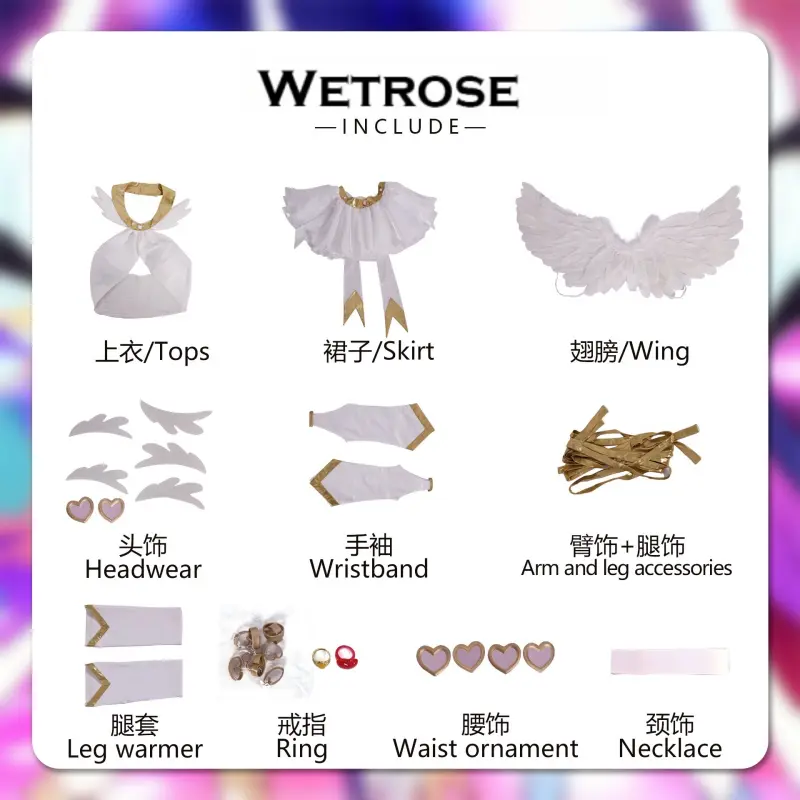 [Wetrose] Pre-Order Panty & Stocking with Garterbelt Angel Panty Stocking Anime Cosplay Costume