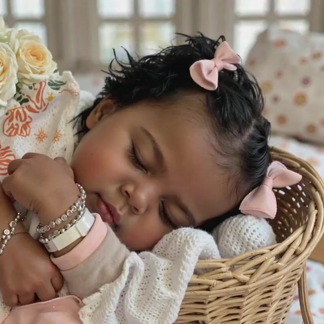 20" Handmade Lifelike Reborn African American Newborn Baby Eyes Closed Girl Nayyra with Heartbeat💖 & Sound🔊