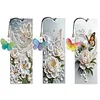 3Pcs DIY Pearl Painting Butterfly Flowers Bookmark with Butterfly Pendant Home Office Supplies Gift for Book Lovers