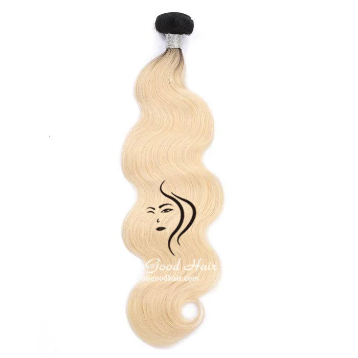 Body Wave Ombre Black to Blonde Brazilian Virgin Human Hair Bundles