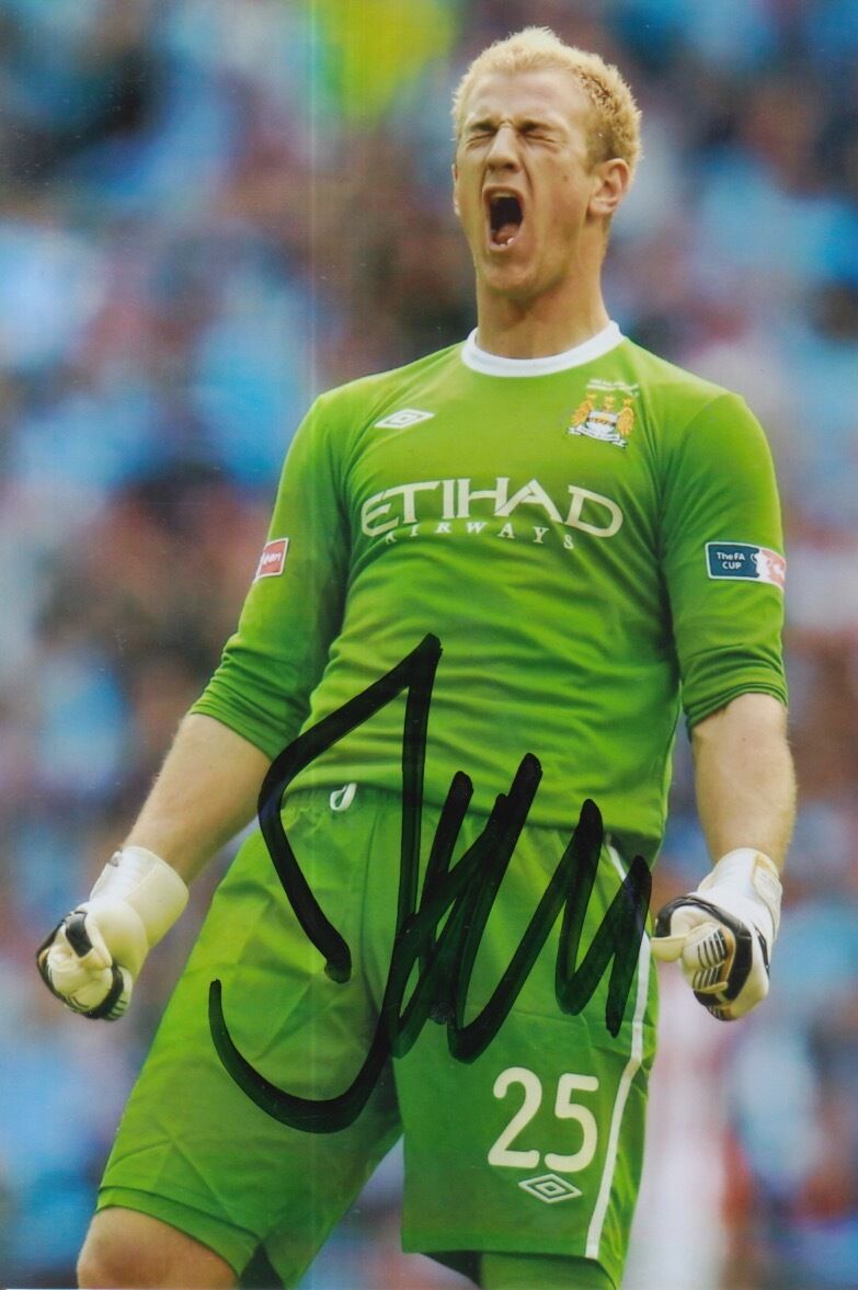 MANCHESTER CITY HAND SIGNED JOE HART 6X4 Photo Poster painting 1.