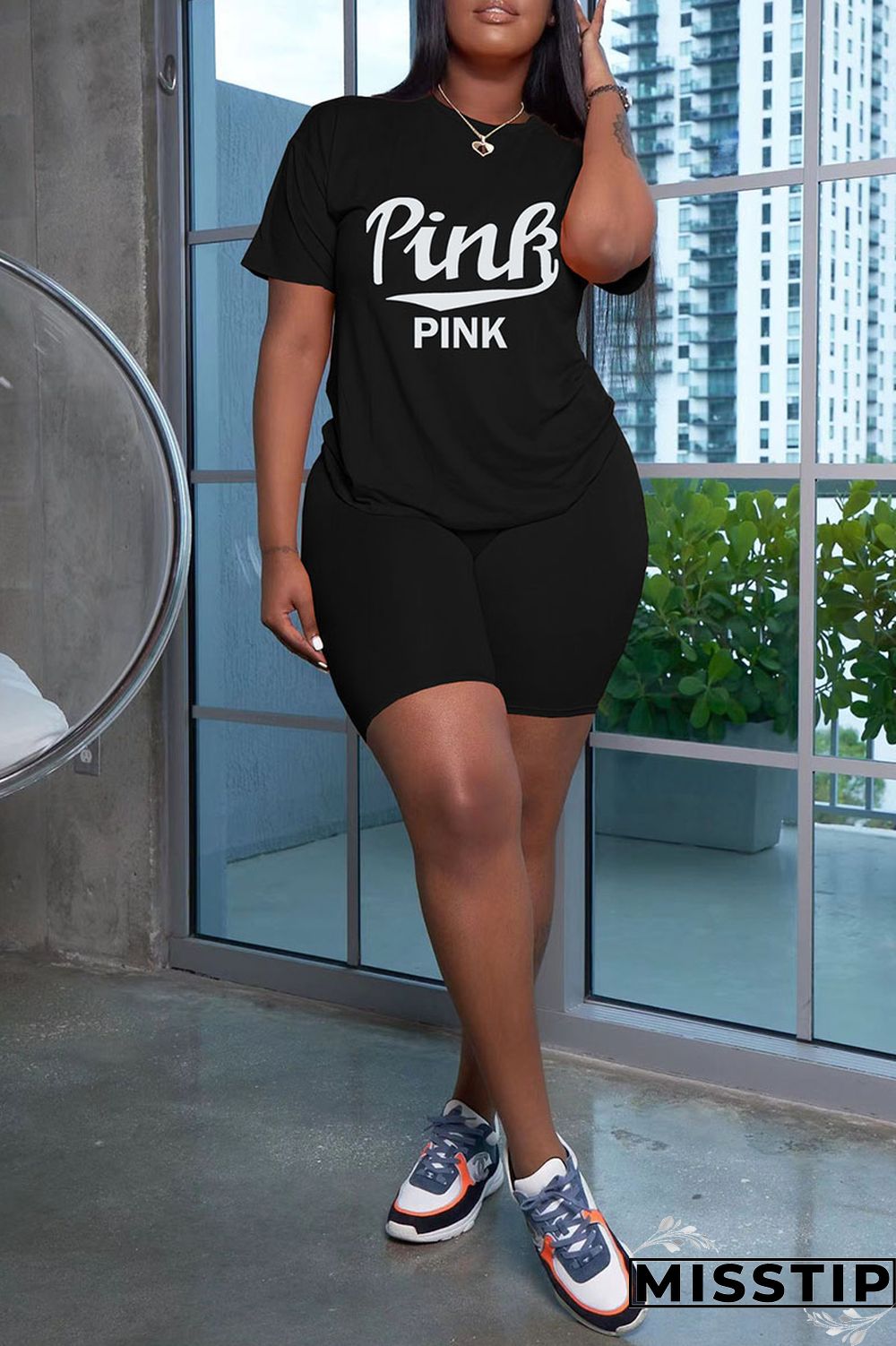 White Casual Print Patchwork O Neck Short Sleeve Two Pieces