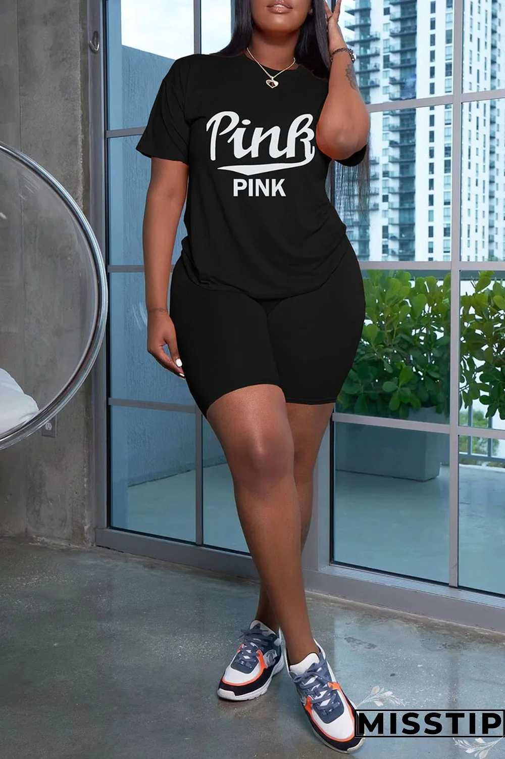 White Casual Print Patchwork O Neck Short Sleeve Two Pieces