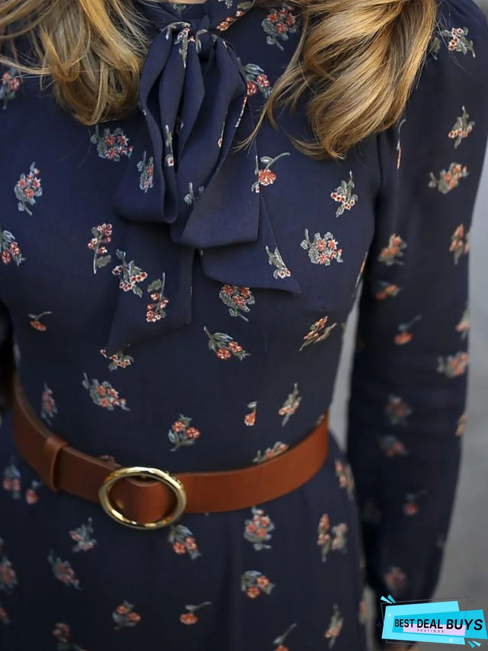 Women's Sheath Dress Maxi Long Dress - Long Sleeve Print Spring Summer Elegant Daily Blue