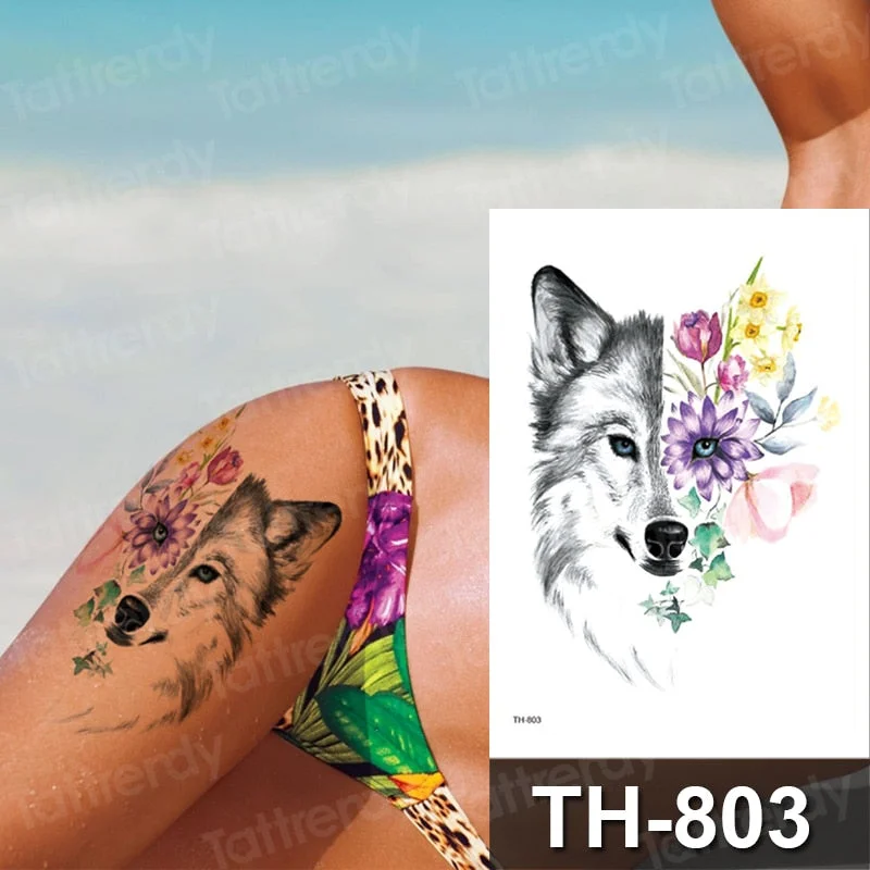 sexy temporary tattoo flower swallow fish tattoo watercolor stretch flower tattoo designs animals waterproof tatoo fake body art