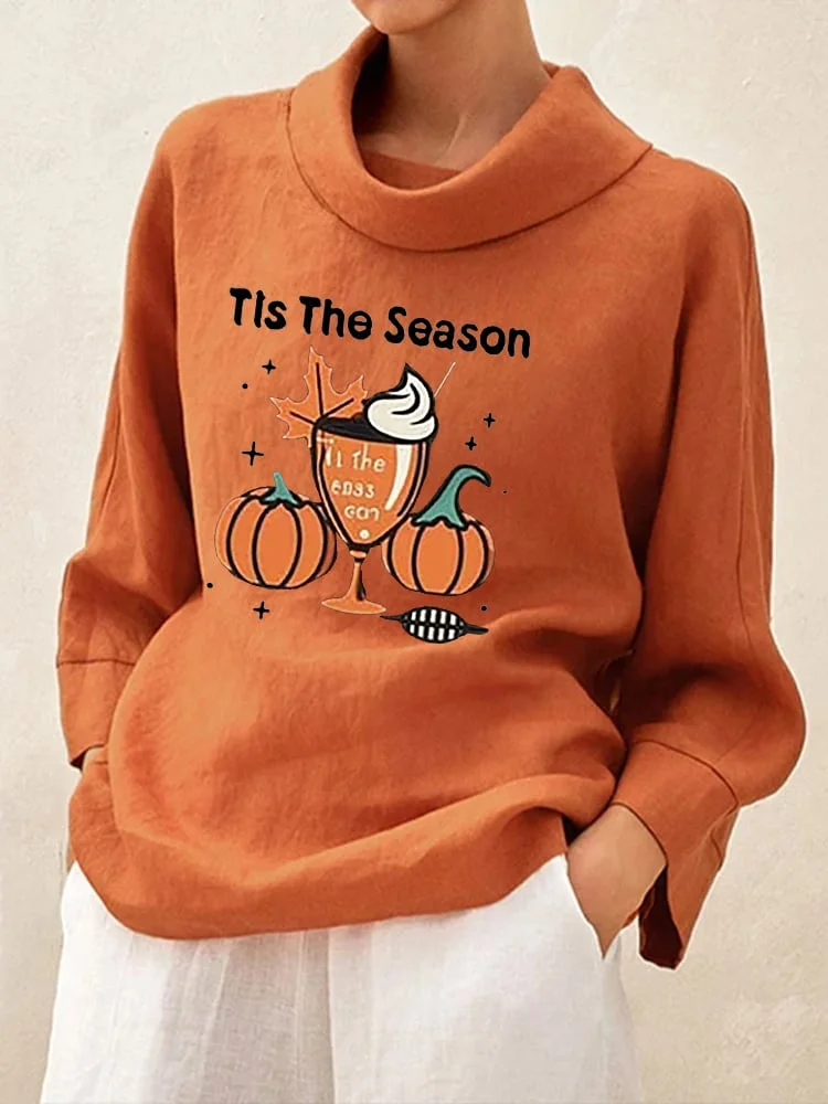 Women's Pumpkin Tis The Season Casual Print Top