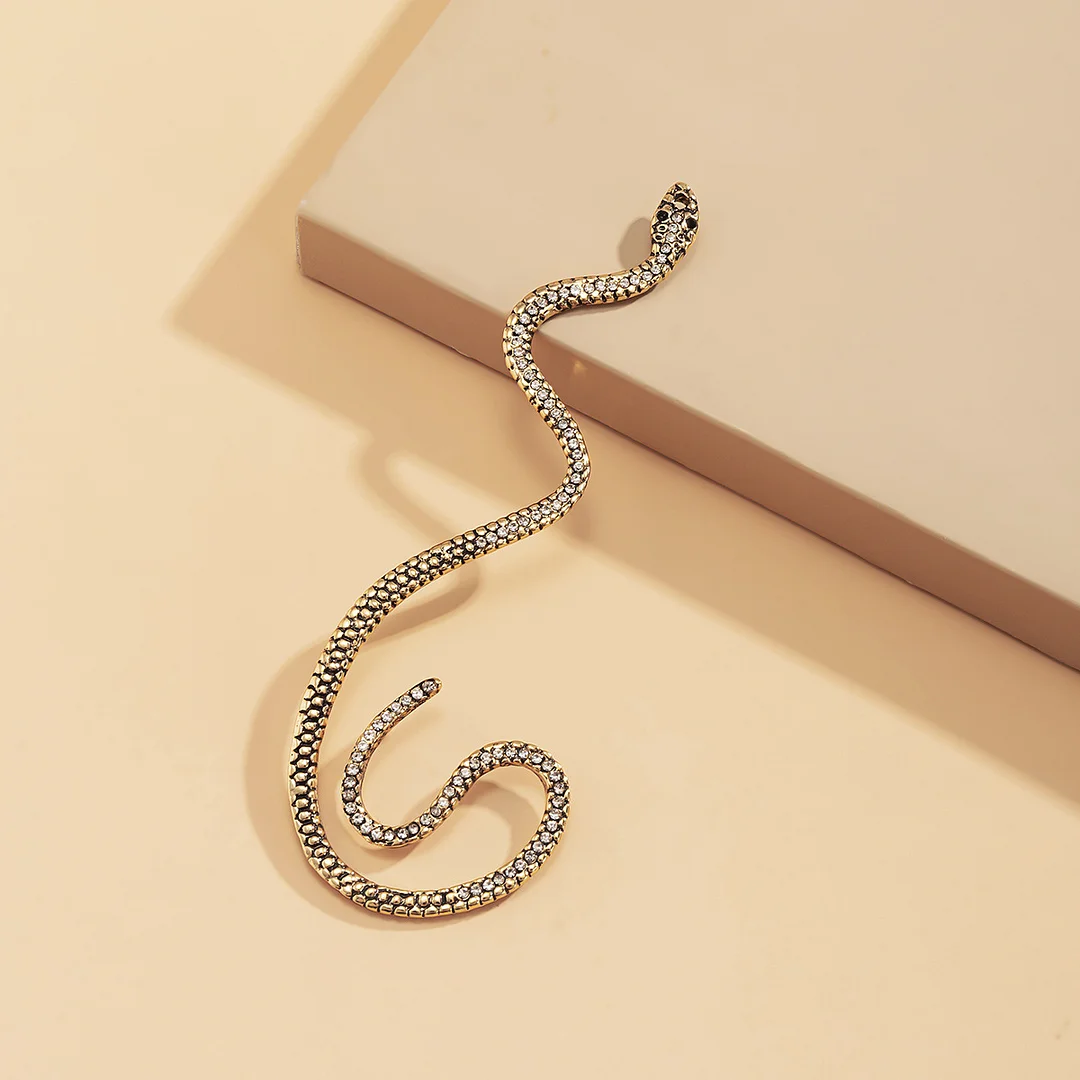 Rhinestone Snake Vintage Irregular Alloy Earrings