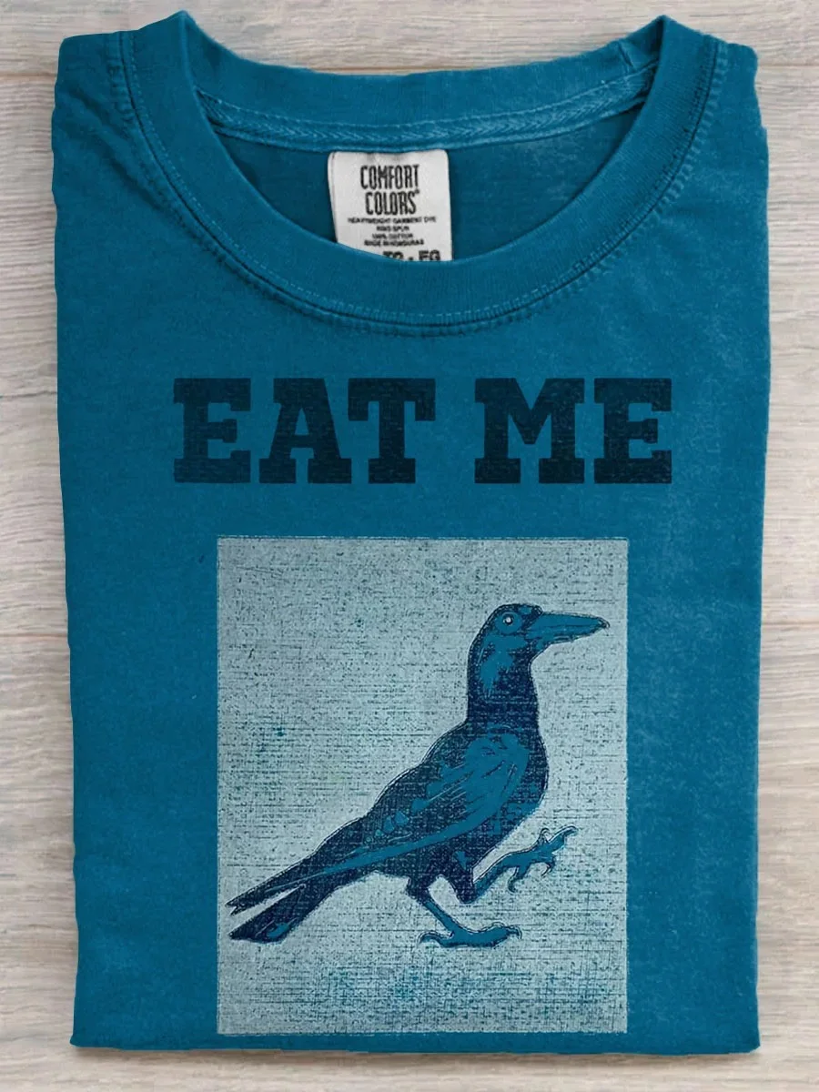 Eagerlys  Vintage Bird Eat Me T-shirt Eagerlys