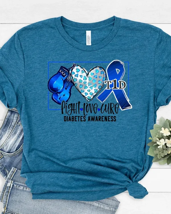 Diabetes Fight Love Cure Shirt