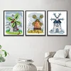 4pcs Cross Stitch - 14CT Stamped - Four Seasons Windmill (27*31cm)、[Everydayedeals]