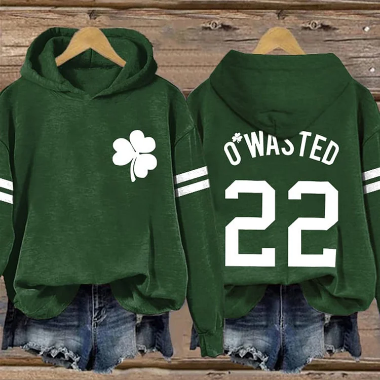 VChics St. Patrick's Day Shamrock Print Casual Hoodie