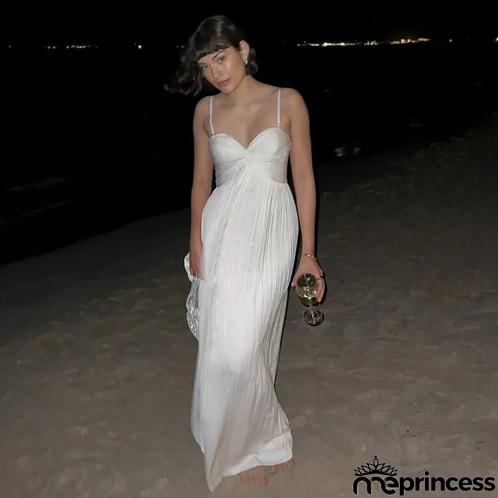 Strappy V Neck Gathered Sexy Dress Chic Fashion Low Back Maxi Dress