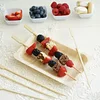 100 Pack | 10" Eco Friendly Paddle Party Picks, Bamboo Skewers, Decorative Top Cocktail Sticks
