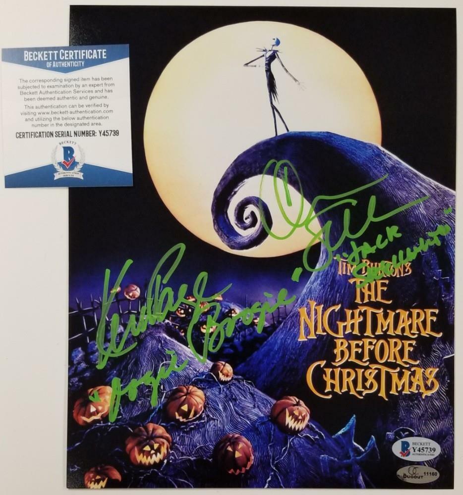 Chris Sarandon Ken Page signed Nightmare Before Christmas 8x10 Movie Poster BAS