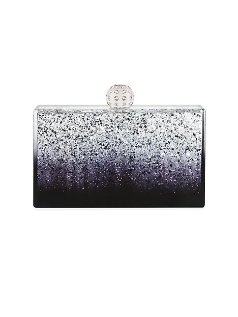 Aquazzura Tequila Crystal-Embellished Glitter Clutch