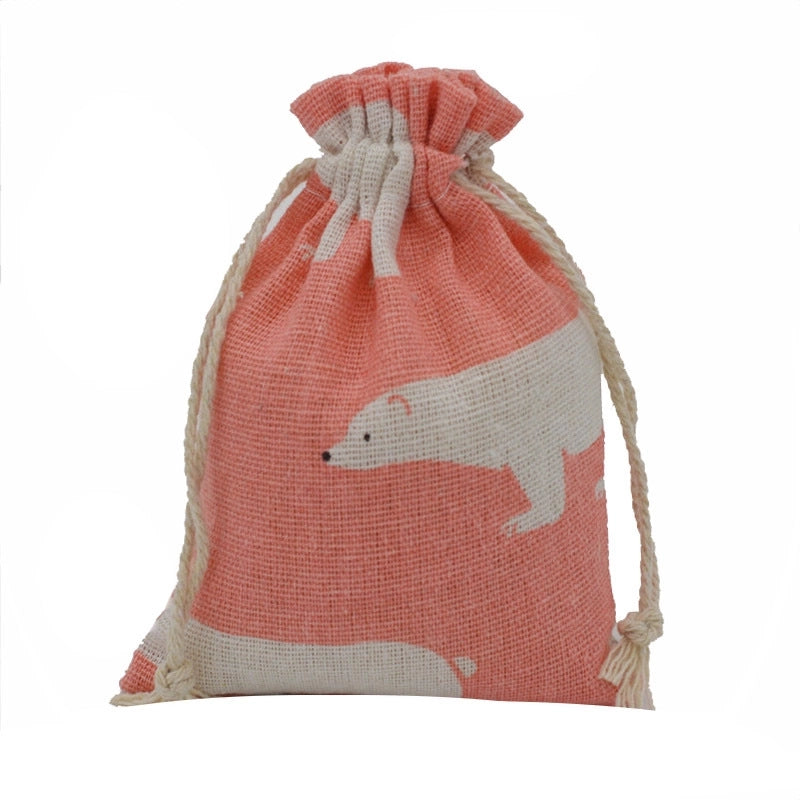 Printed Cotton Bag Cotton And Linen Drawstring Cloth Bag Mosquito Repellent Packaging Bag Jewelry Gift Storage Pastoral Style Small Bag
