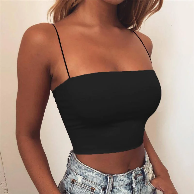 Street Fashion Tank Tops Women Camisoles Female Tank Top Sexy Sleeveless White/Black/Gray 3 Solid Color Tube Crop Top Hot Sale
