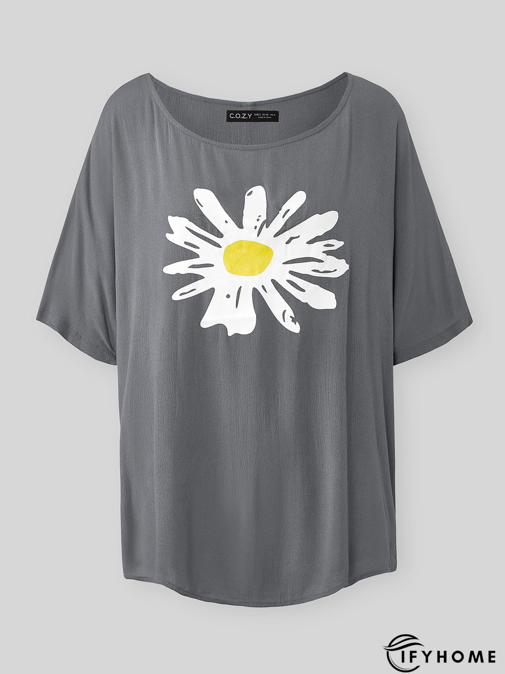 Plus size Vintage Daisy Printed Tops | IFYHOME