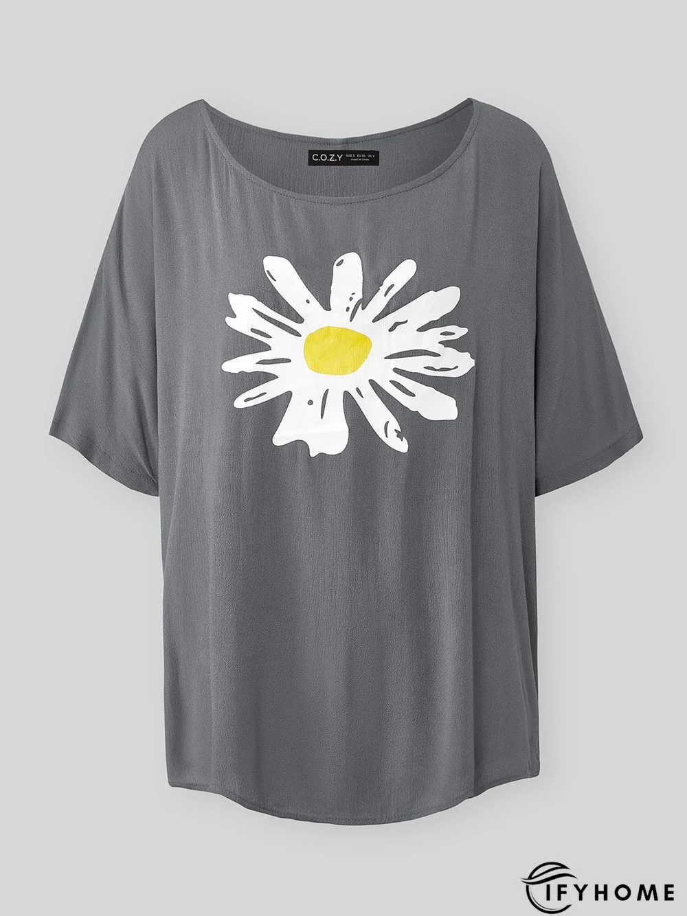 Plus size Vintage Daisy Printed Tops | IFYHOME