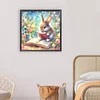 Lapin lisant un livre-plein diamant rond peinture-30 * 30cm