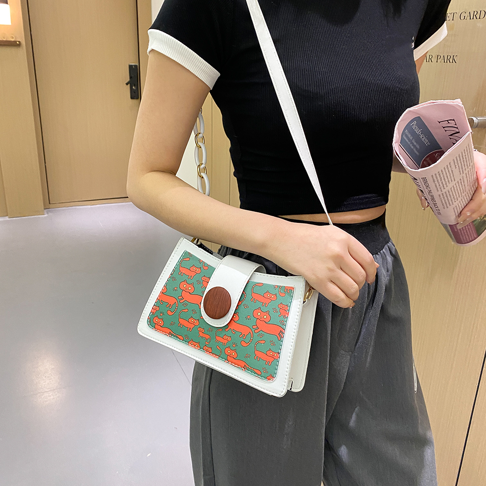 

Fashion Women Cartoon Printing Underarm Bag PU Leather Shoulder Bag Handbag, Black, 501 Original