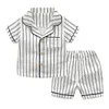 Kid Baby Boy Girl Summer Striped Pajamas Homewear Loungewear Sleepwear